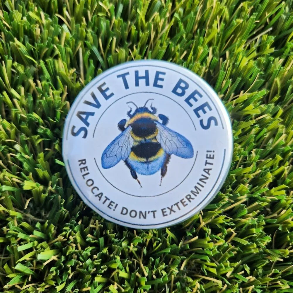 Set of 3 Button Pins Round Pin Lapel Pinback Beekeeping Honeybees Bee Save the B